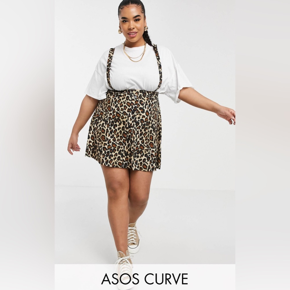 ASOS Curve Leopard Print Skirt
